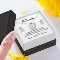 Thumbnail for On Cloud Nine Gifts To My Future Wife Heart Necklace with Message Card and Gift Box. Girlfriend, Fiance and Couple Gift