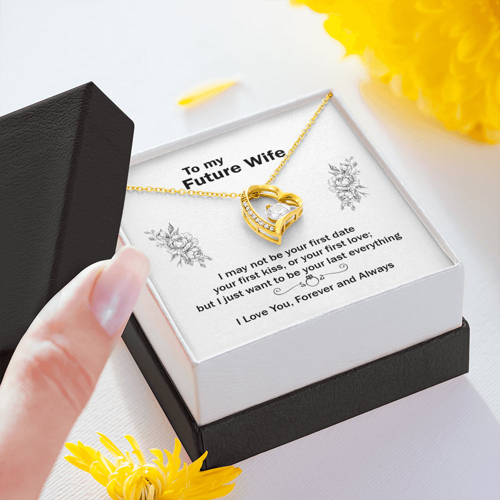 On Cloud Nine Gifts To My Future Wife Heart Necklace with Message Card and Gift Box. Girlfriend, Fiance and Couple Gift