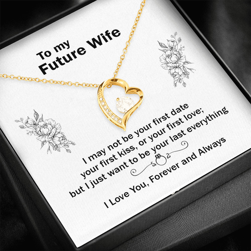 On Cloud Nine Gifts To My Future Wife Heart Necklace with Message Card and Gift Box. Girlfriend, Fiance and Couple Gift