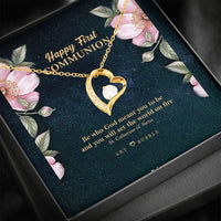 Thumbnail for iWow Customized First Communion Necklace First Communion Jewelry Gift First Holy Communion Gold Heart 1st Communion Jewelry Gift for Girl First Communion On Xmas, Anniversary