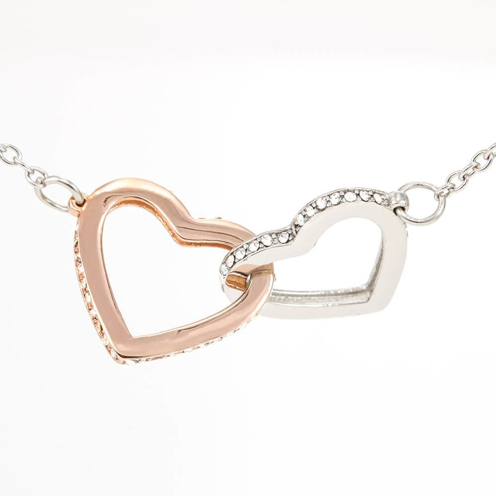 AZTeam Meaningful Quote Interlocked Heart Necklace - to My Future Wife - Thank You for Making Me Laugh Best Birthday Gift for Your On Birthday