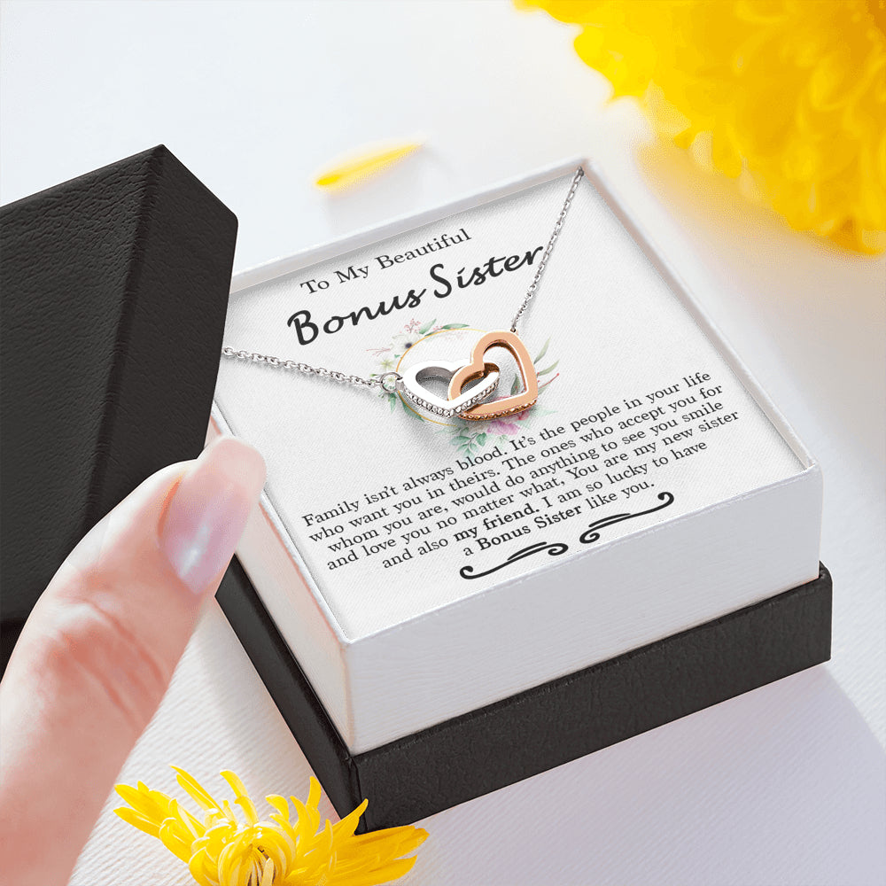 Pendants Bonus Sister Necklace, Bonus Sister Gift, Gift for Bonus Sister, Birthday Gift for Bonus Sister, Sister in Law Gift, Sister of The Groom, You're My New Sister an Also My Friend