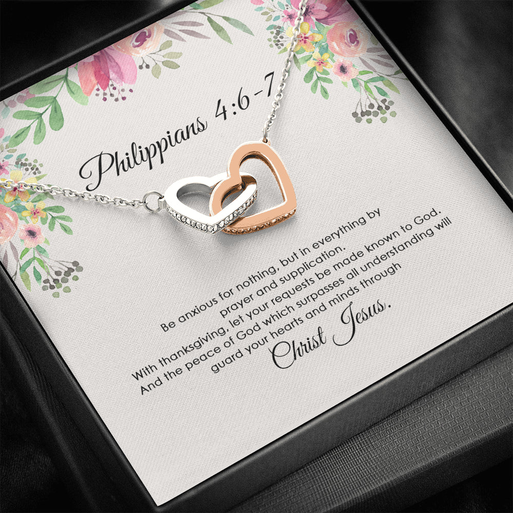Molomon Meaningful Quote Bible Verse Gift, Philippians Jewelry, Be Anxious for Nothing Necklace Gift, Philippians 4:6-7, Encouraging Gift, Christian Gift, Gospel On Christmas, Anniversary