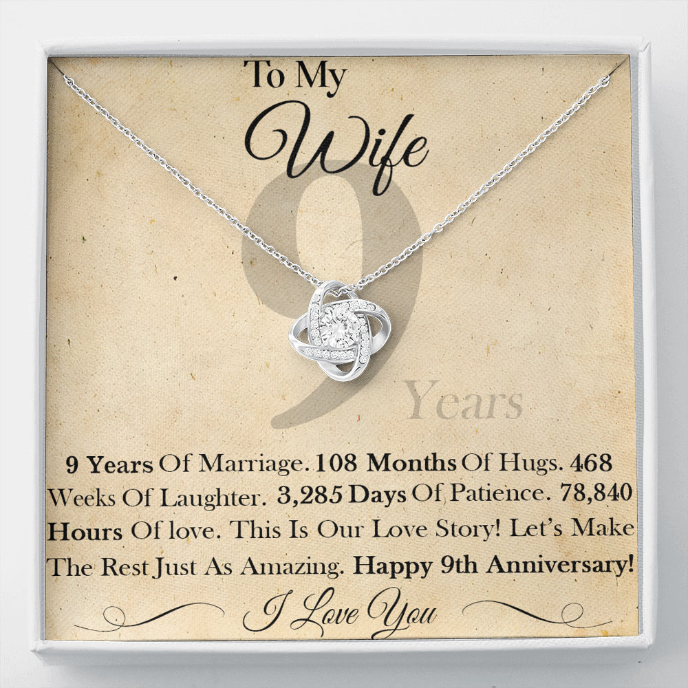 iWow Inspirational 9 Year for Wife This is Our Love Story Necklace On Birthday, Christmas