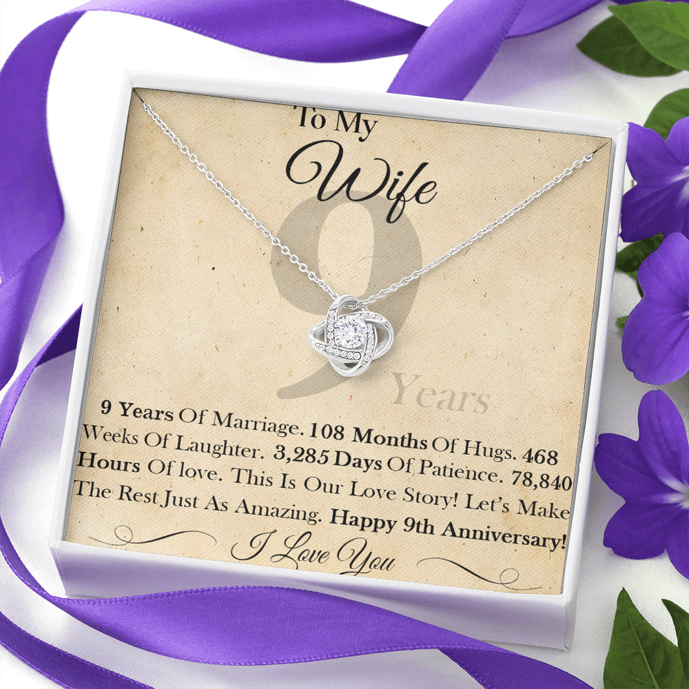 iWow Inspirational 9 Year for Wife This is Our Love Story Necklace On Birthday, Christmas