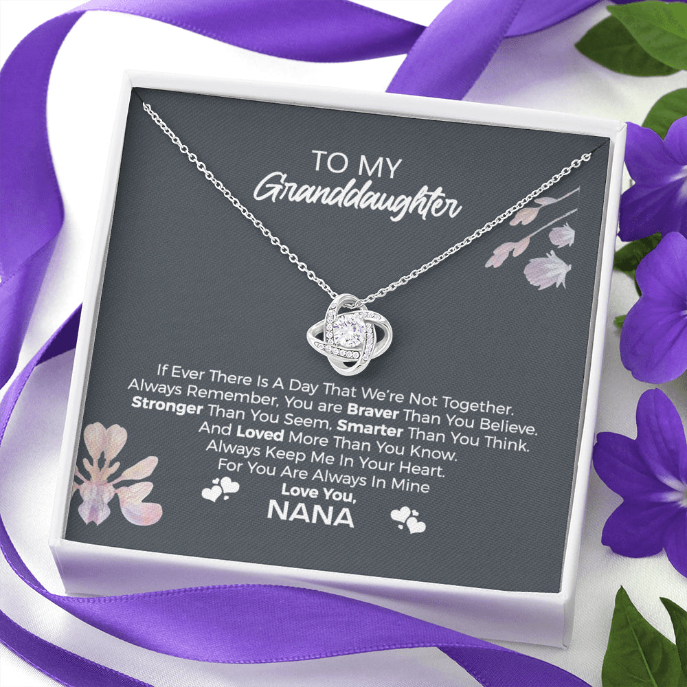 To My Granddaughter, "Always Remember" Love Knot from Nana | Granddaughter Christmas, Birthday, Graduation Gift | Granddaughter Necklace