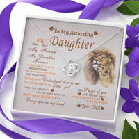 Thumbnail for To My Daughter (From Dad) Love Knot Necklace, I'Ll Always Carry You In My Heart Message Card, Jewelry Pendant Gift For Daughter From Father, Meaningful Gift, Thoughtful Gifts For Daughter