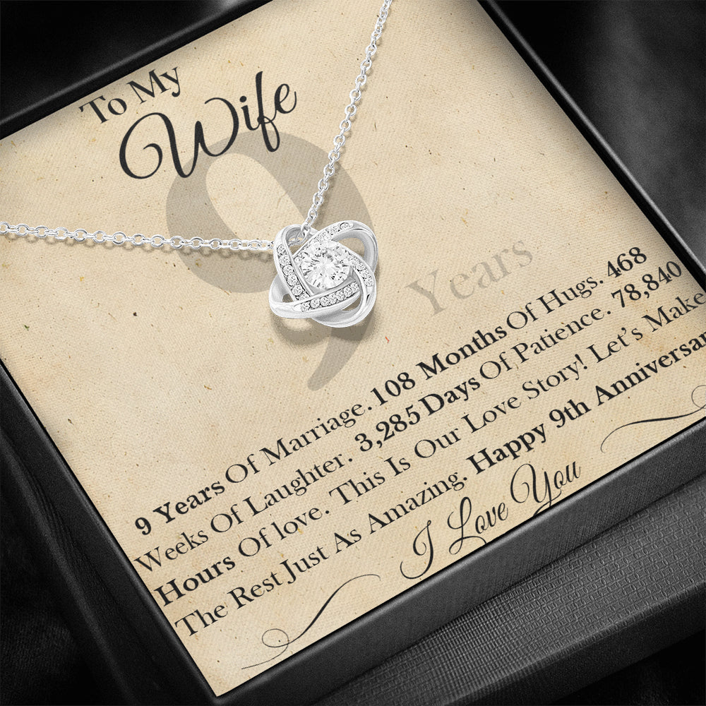 iWow Inspirational 9 Year for Wife This is Our Love Story Necklace On Birthday, Christmas