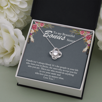 Thumbnail for to my beautiful bonus sister knot necklace
