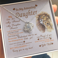 Thumbnail for To My Daughter (From Dad) Love Knot Necklace, I'Ll Always Carry You In My Heart Message Card, Jewelry Pendant Gift For Daughter From Father, Meaningful Gift, Thoughtful Gifts For Daughter