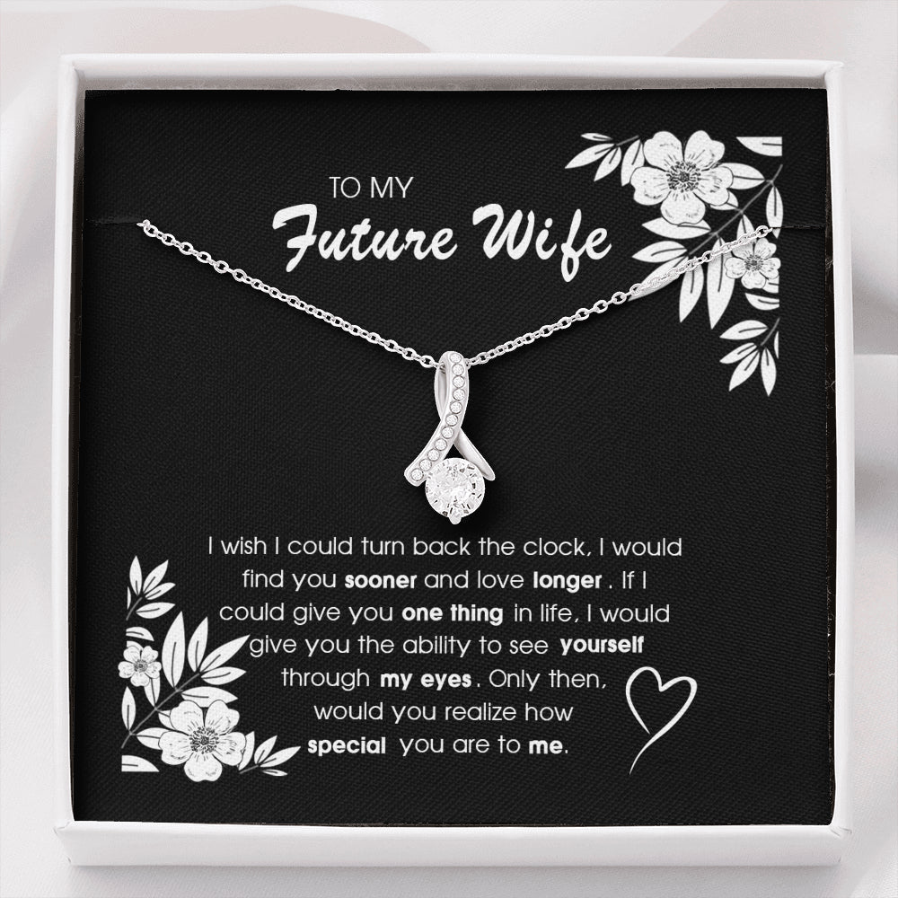 On Cloud Nine Gifts To My Future Wife Find You Sooner Alluring Beauty Necklace with Message Card and Gift Box Included. Gift for Girlfriend or Fiance.