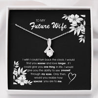 Thumbnail for On Cloud Nine Gifts To My Future Wife Find You Sooner Alluring Beauty Necklace with Message Card and Gift Box Included. Gift for Girlfriend or Fiance.