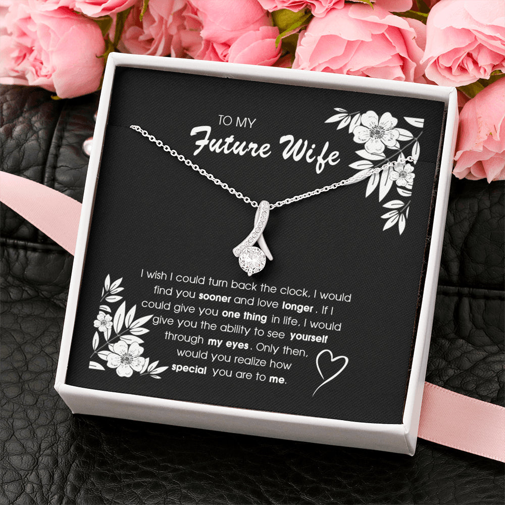 On Cloud Nine Gifts To My Future Wife Find You Sooner Alluring Beauty Necklace with Message Card and Gift Box Included. Gift for Girlfriend or Fiance.