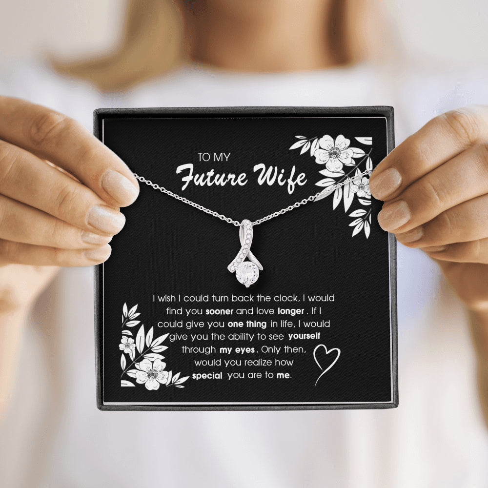 On Cloud Nine Gifts To My Future Wife Find You Sooner Alluring Beauty Necklace with Message Card and Gift Box Included. Gift for Girlfriend or Fiance.