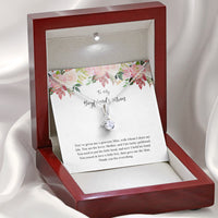 Thumbnail for Boyfriends Mom Necklace with Message Card, Jewelry Birthday Gift, Boyfriend Mom Gift Personalized, Custom Necklace for Women, 14k White Gold