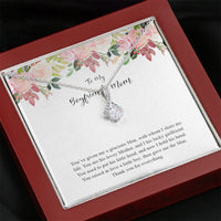 Thumbnail for Boyfriends Mom Necklace with Message Card, Jewelry Birthday Gift, Boyfriend Mom Gift Personalized, Custom Necklace for Women, 14k White Gold
