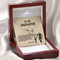 Thumbnail for From Viking Dad To My Daughter I Want You To Believe Deep In Your Heart Joined Interlocking Hearts Pendant Necklace; Gift for Birthday,Christmas,Valentine's Day,Mother's day,Father's Day,Thanksgiving