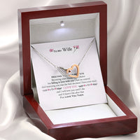 Thumbnail for AZTeam Interlocked Heart Necklace to My Wife Meeting You was My Fate, Gifts for My Wife, for Wife, Unique