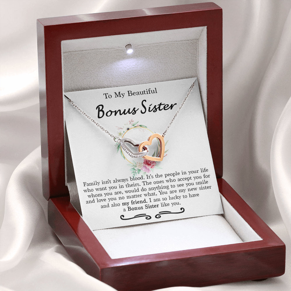 Pendants Bonus Sister Necklace, Bonus Sister Gift, Gift for Bonus Sister, Birthday Gift for Bonus Sister, Sister in Law Gift, Sister of The Groom, You're My New Sister an Also My Friend