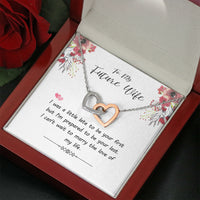Thumbnail for Happy Family Gift to My Future Wife I was A Little Late to Be Your First Necklace Interlocking Heart