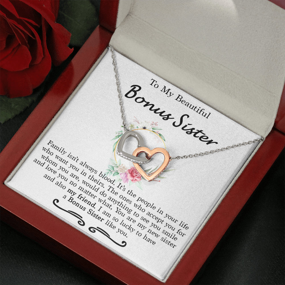 Pendants Bonus Sister Necklace, Bonus Sister Gift, Gift for Bonus Sister, Birthday Gift for Bonus Sister, Sister in Law Gift, Sister of The Groom, You're My New Sister an Also My Friend