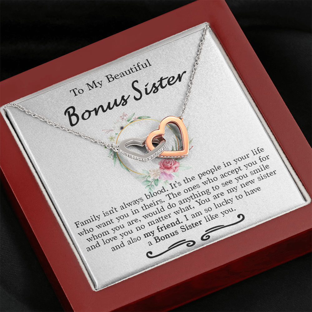 Pendants Bonus Sister Necklace, Bonus Sister Gift, Gift for Bonus Sister, Birthday Gift for Bonus Sister, Sister in Law Gift, Sister of The Groom, You're My New Sister an Also My Friend