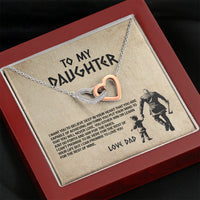 Thumbnail for From Viking Dad To My Daughter I Want You To Believe Deep In Your Heart Joined Interlocking Hearts Pendant Necklace; Gift for Birthday,Christmas,Valentine's Day,Mother's day,Father's Day,Thanksgiving