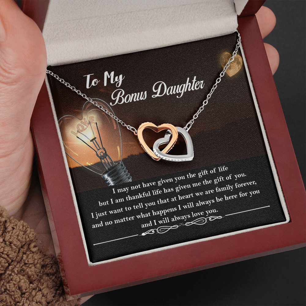 Personalized to My Bonus Daughter Necklace, Bonus Daughter Gift  ver 01