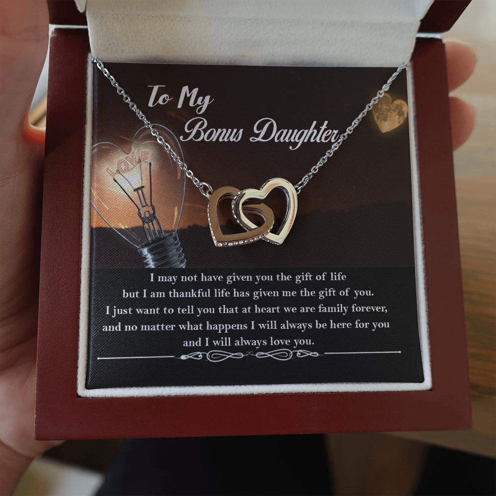 Personalized to My Bonus Daughter Necklace, Bonus Daughter Gift  ver 01