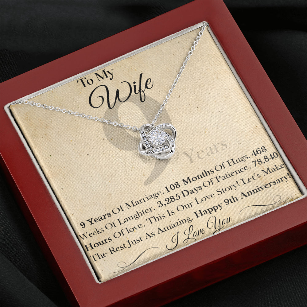 iWow Inspirational 9 Year for Wife This is Our Love Story Necklace On Birthday, Christmas