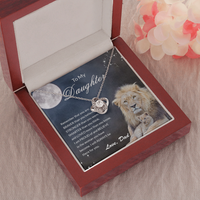 Thumbnail for to my daughter necklace from dad, you are braver stronger smarter than you thing the love knot necklace