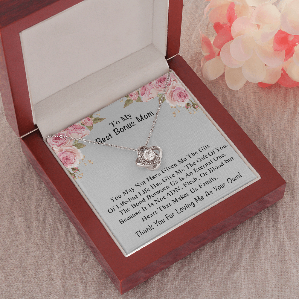 Bonus Mom Necklace - Bonus Mom Gifts, Necklaces Gifts For Stepmom, Jewelry Gift For Stepmom From Bonus Daughter On Birthday, Christmas, Mothers Day