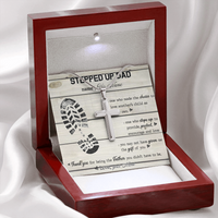 Thumbnail for Personalized to my stepped up dad Stainless Steel Cross Necklace, thank you for being the father you didn't have to be necklace