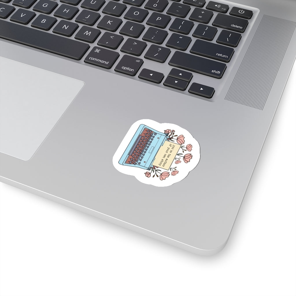 Inspirational Stickers Flowers Growing from a Typewriter Waterproof Vinyl Decals Mental Health Baby Stickers Boyfriend, Girlfriend, Friend StickersKiss-Cut Stickers