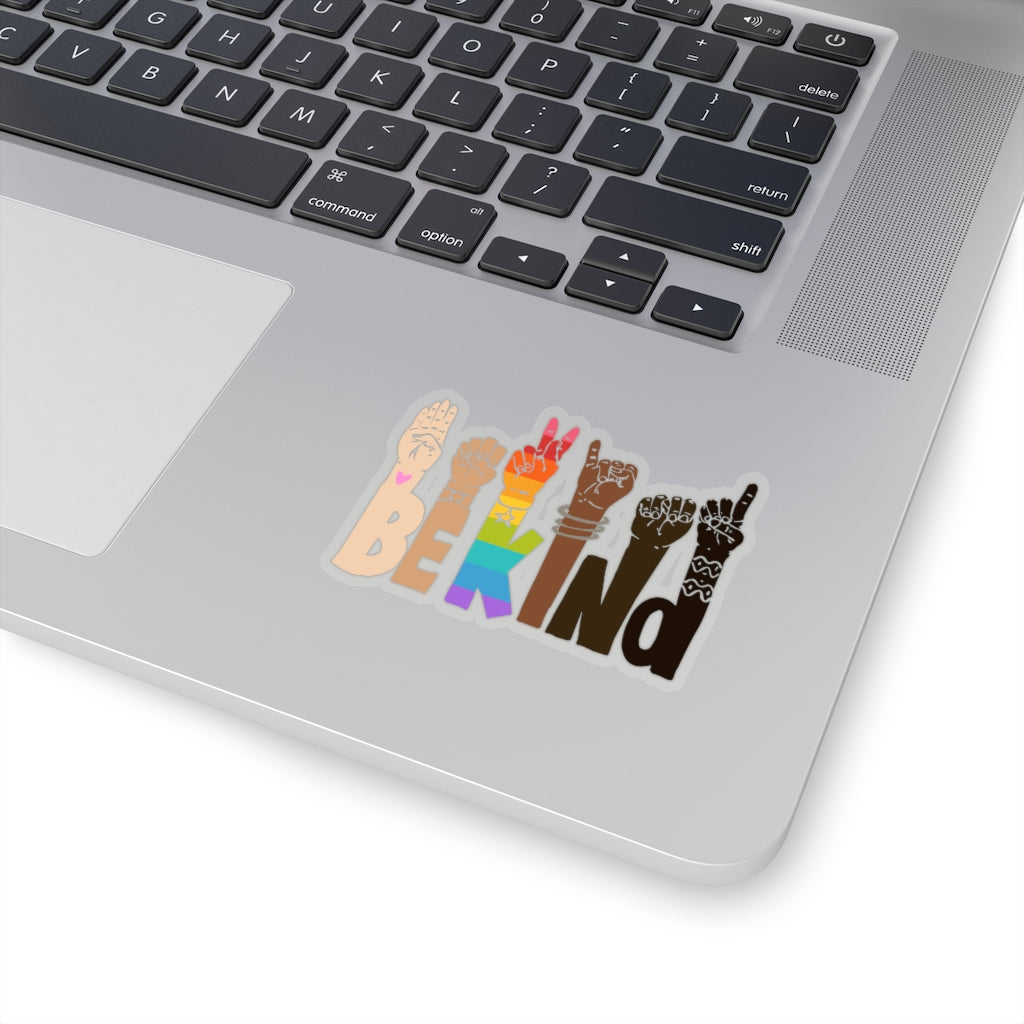 Be Kind Signanguage Magnet Kindness Diversity Kiss Cut Magnet Pride RainbowGBTQ Baby Stickers Boyfriend, Girlfriend, Friend Stickers Sticker for Laptop Decal Wall Stic