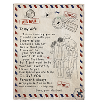 Thumbnail for Molomon Messeage Blanket, Letter Blanket - to My Wife Blanket - Gift from Husband - I Married You Because I Can Not Live Without You, Birthday Gift Premium Mink Sherpa Blanket 60x80