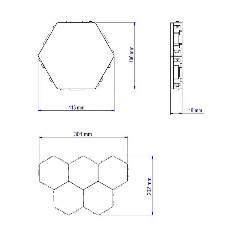 10 PCS DIY Quantum Light Touch Sensitive Sensor Night Lamp Modular Hexagonal LED Magnetic Lights Wall Lamp night light