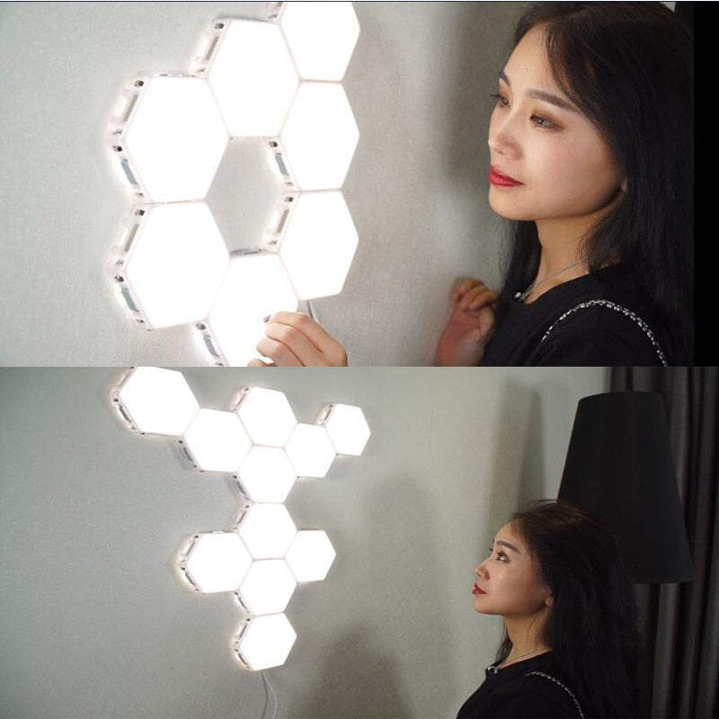 10 PCS DIY Quantum Light Touch Sensitive Sensor Night Lamp Modular Hexagonal LED Magnetic Lights Wall Lamp night light
