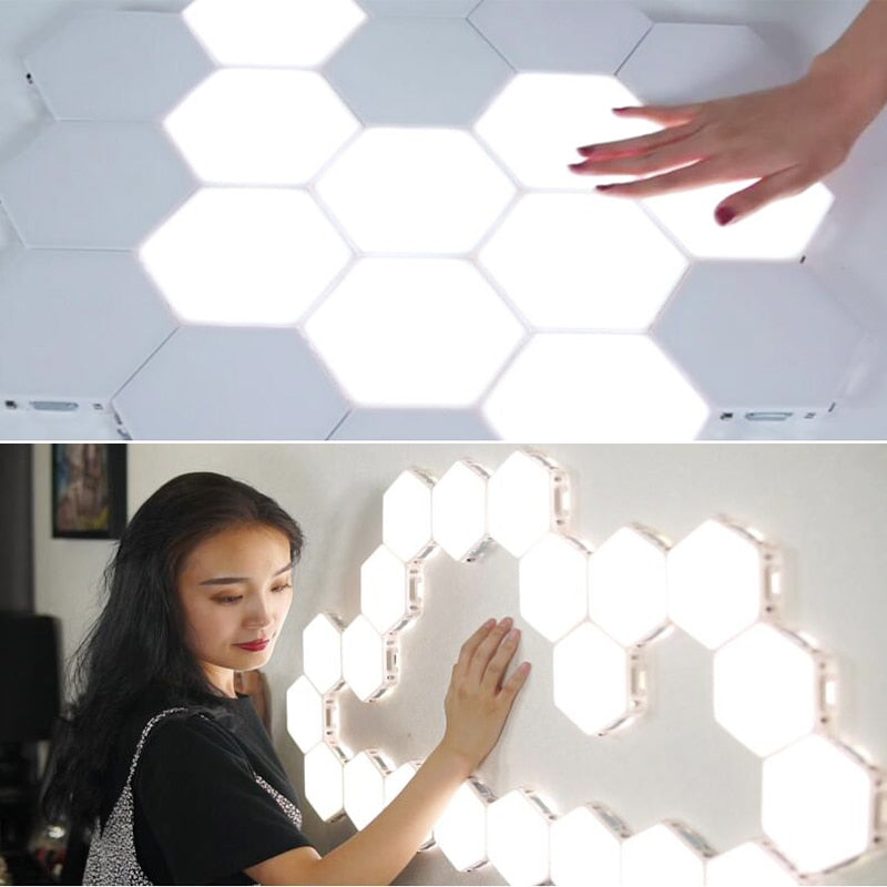10 PCS DIY Quantum Light Touch Sensitive Sensor Night Lamp Modular Hexagonal LED Magnetic Lights Wall Lamp night light