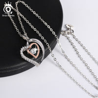 Thumbnail for 925 Silver Double Heart Pendant Necklace for Girlfriend, Wife- Gifts Ideas for her