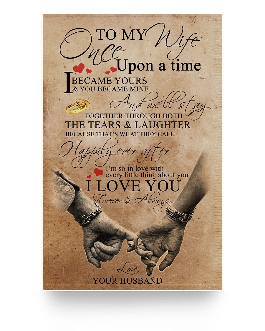 Customized to My Wife Vertical Posters Family Friend Gift Unisex, Awesome Birthday Perfect Happy Birthday Gift Decor Bedroom, Living Room Print 12"x18"