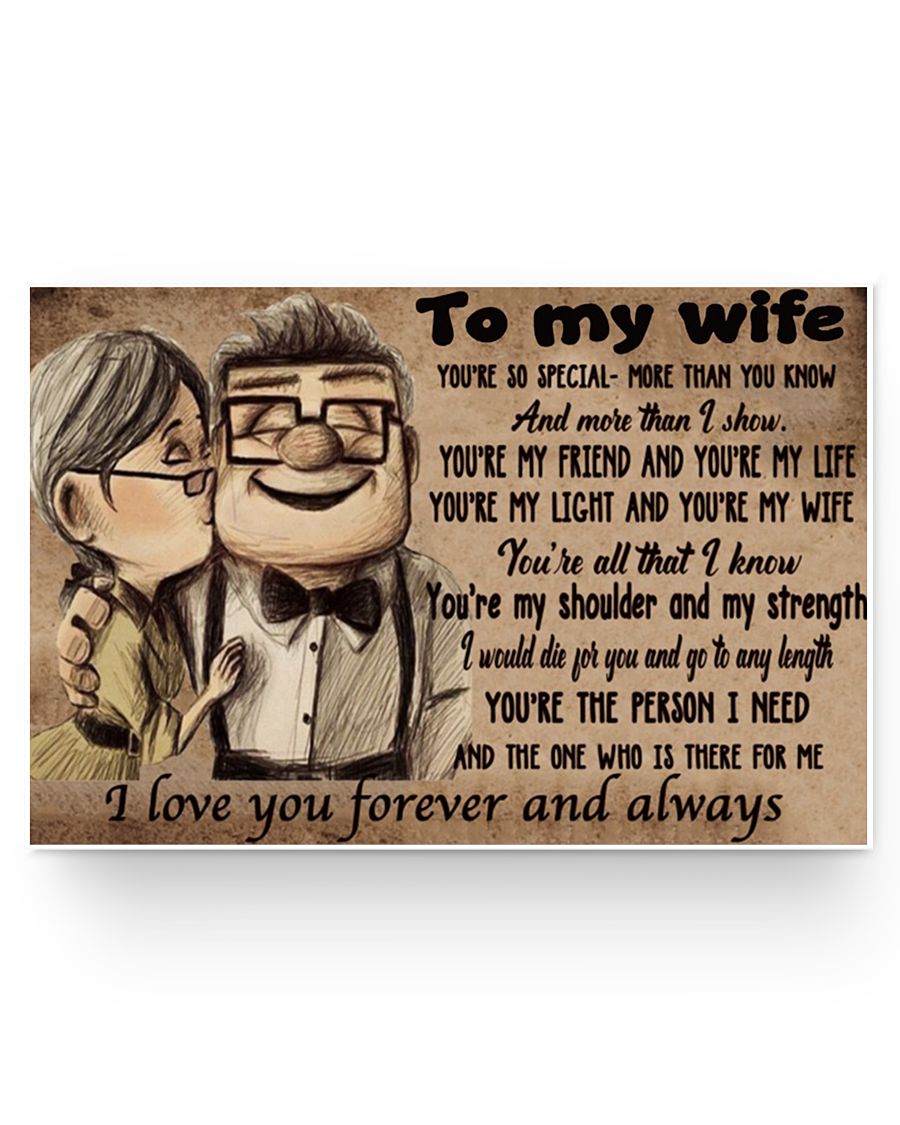 UP to My Wife You are Braver You're My Sunshine Landscape Posters No Frame Birthday Gifts Decor Bedroom, Living Room 36x24 Print White24x16 Poster