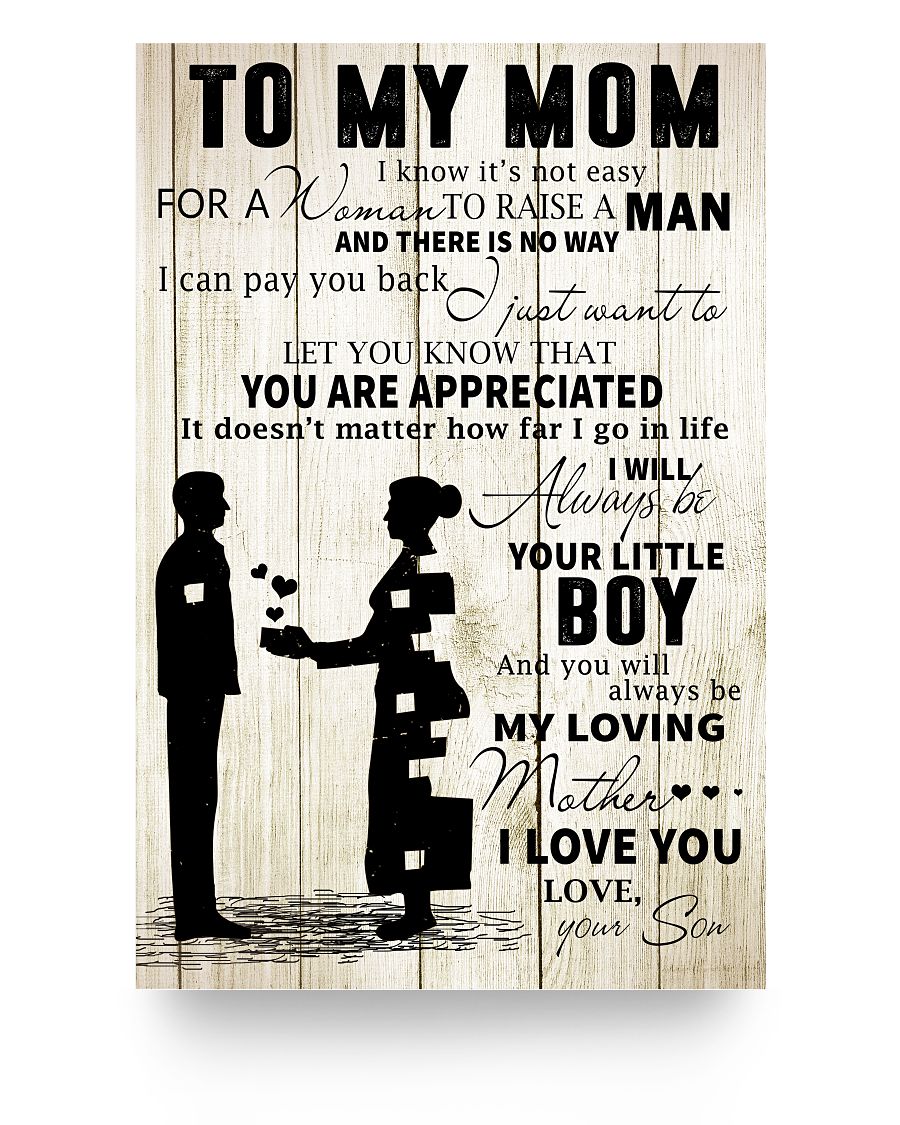 To My Mom Poster from Son - Special Meaningful Gifts Ideas for Mom