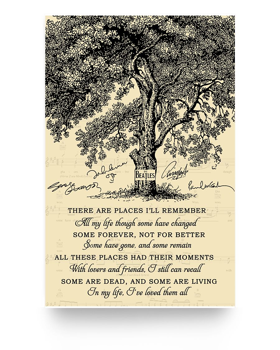 Poster Gifts Beautiful Tree The Beatles All These Places 11x17 Poster